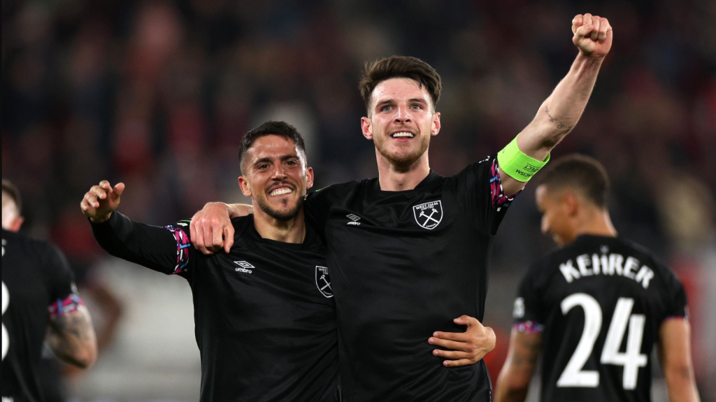 Pablo Fornals scores the winning goal for West Ham in the UECL final after winning 3-1 on aggregate