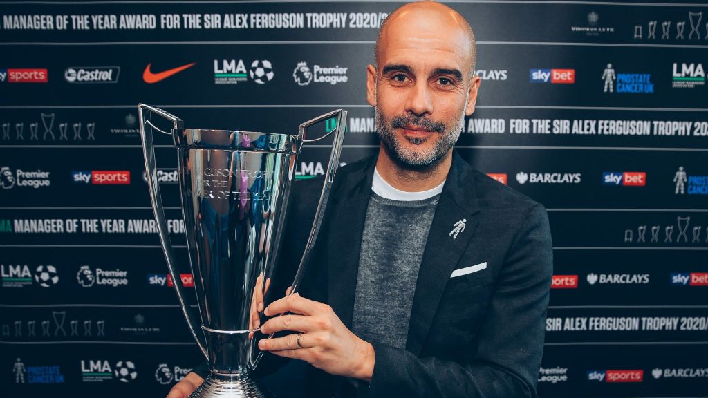 Pep Guardiola crowned LMA manager of the year after Manchester City’s sweeping campaign