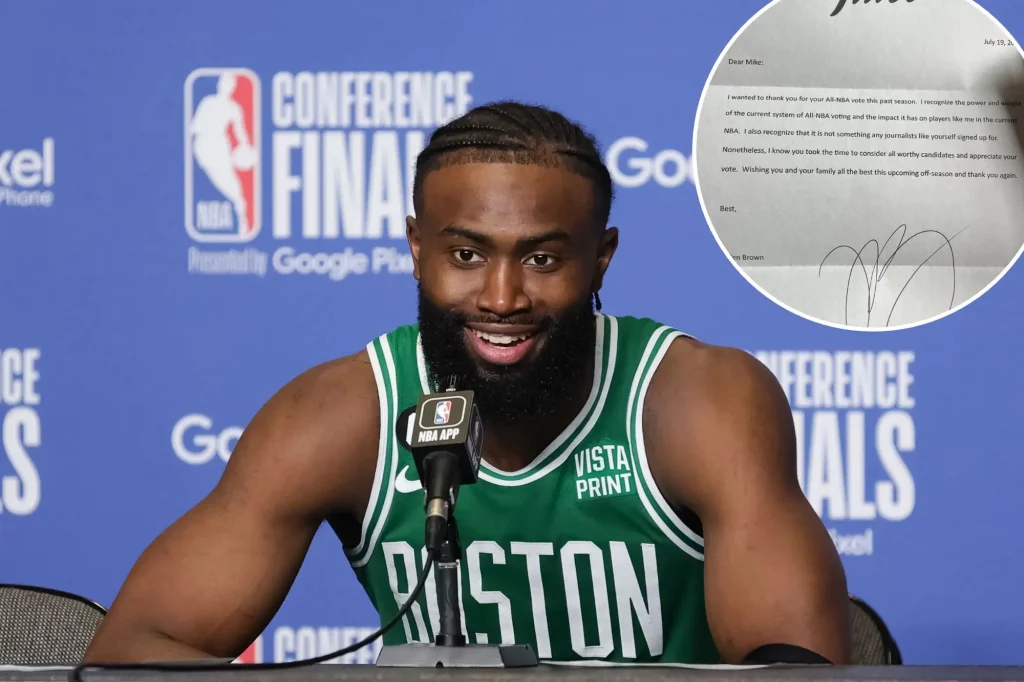 Jaylen Brown expressa sua gratidão aos votantes da All-NBA após assinar um contrato de US$ 303,7 milhões com o Celtics