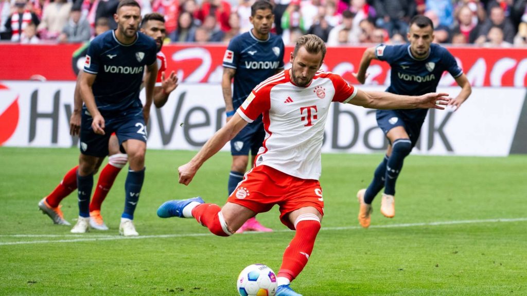 Três gols de Harry Kane ajudam o Bayern a vencer o Bochum por 7 a 0