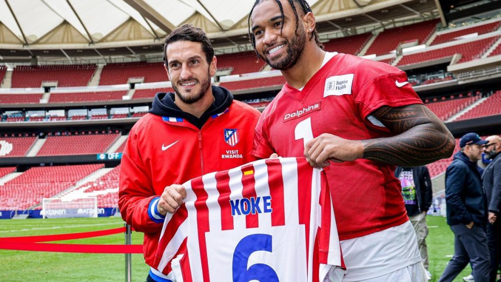 Así fue el encuentro entre el Atlético y los Miami Dolphins