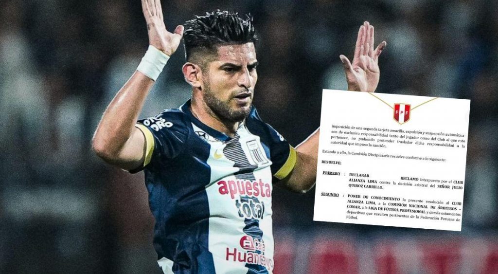 Comisión Disciplinaria se pronunció sobre el pedido de Alianza Lima para anular la roja a Zambrano