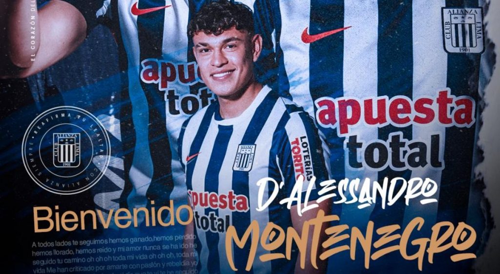Alianza Lima presentó a D’Alessandro Montenegro como su flamente fichaje para el 2026