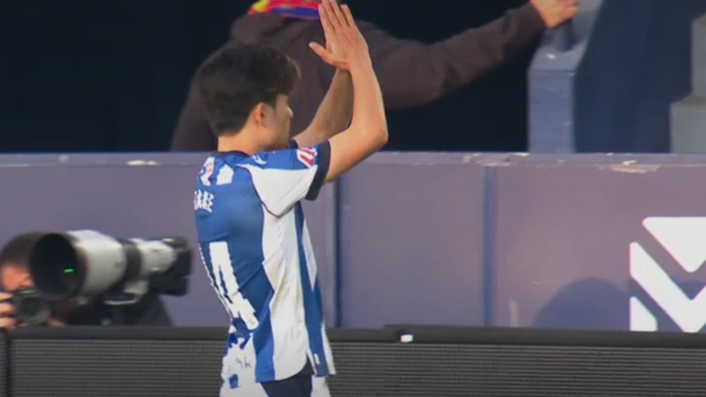 El significado del gesto de Kubo tras su gol que refleja el momento de la Real Sociedad