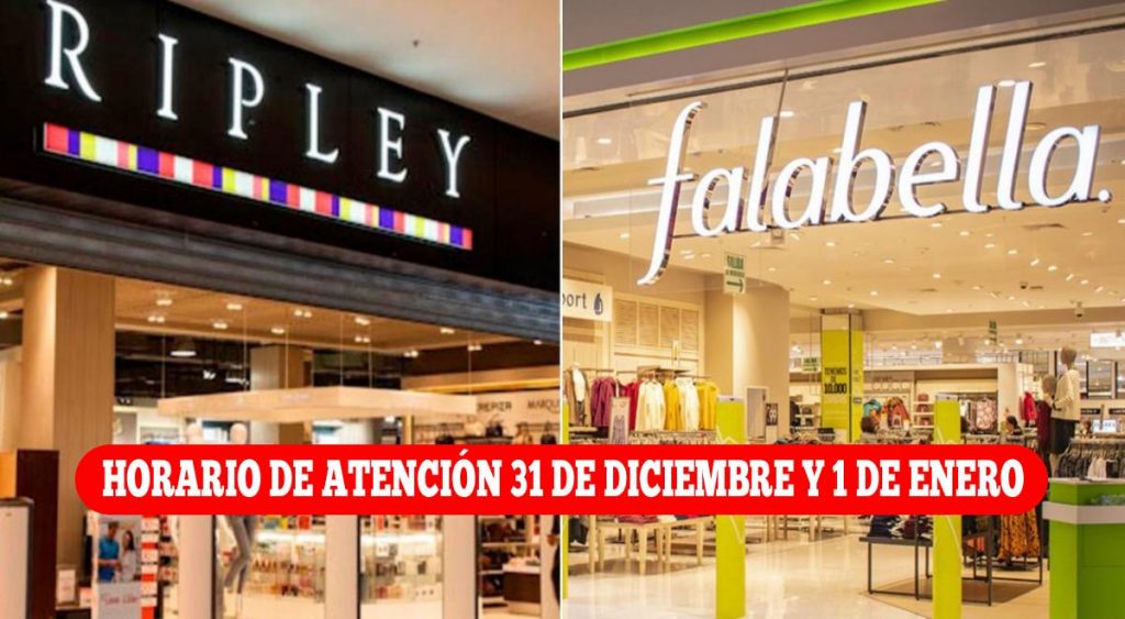 Horario de atención de Saga Falabella y Ripley del 1 de enero, por Año Nuevo