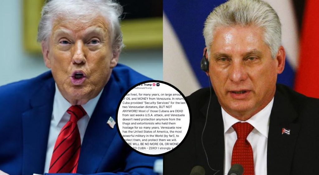ADVERTENCIA para Cuba: Donald Trump amenaza con dejarla sin petróleo ni dinero tras la captura de Maduro