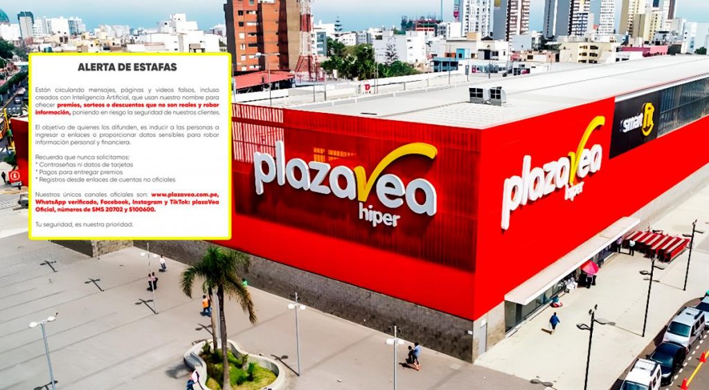 Plaza Vea publica importante comunicado y advierte a clientes sobre estafas: «Inteligencia Artificial»