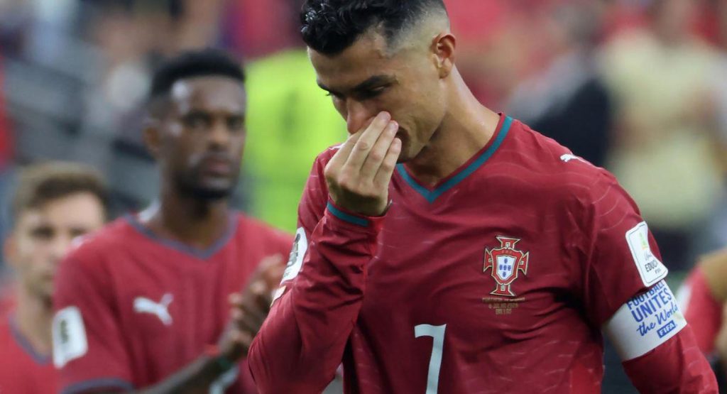 Captan a Cristiano Ronaldo entre lágrimas tras la eliminación de Portugal por España