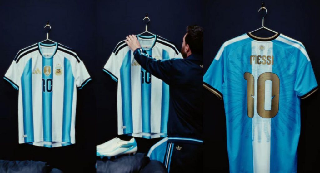 Lionel Messi presenta la camiseta oficial para su despedida de la selección de Argentina